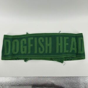 Dogfish Head Craft Brewery Green Knit Soccer Scarf Fringe Shark Winter Cozy NWOT